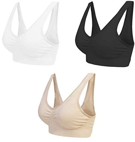 BOOLAVARD ® Comfort BH - Seamless - Bustier BH - Freizeit und Sport BH , Sporttop, Nahtlos, Form Bustier Top ohne Bügel, Ahh Bra Wohlfühl-BH BH Microfaser Figur (M: 86-91cm (70C-75B), Weiß Schwarz und Hautfarben)