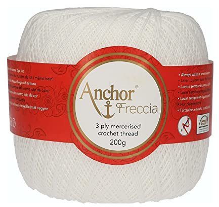 Anchor 4769012-07901 - Hilo de ganchillo (100% algodón, 7901, grosor 12, 1140 m)