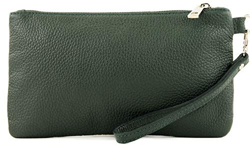modamoda de T193 Damen Leder Clutch, Handgelenktasche Klein, 22 x 13 cm, Vielfarbig, Handmade in Italy