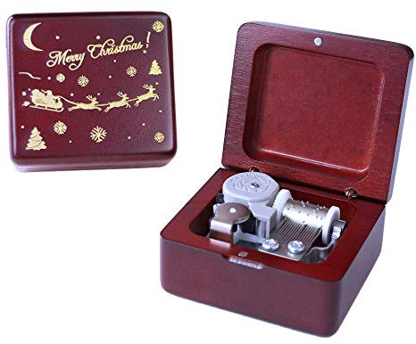 Sinzyo Merry Christmas Vintage Holz mechanische Spieluhr Weihnachten, Geburtstag