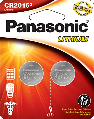Panasonic 1 Lot de 2 piles bouton CR2016 au lithium 3 V