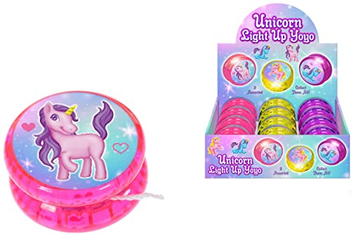KandyToys Reaktionsfreudiges helles Einhorn-LED-Yoyo für Kinder, drei Farben, Kinderspielzeug, 5,5 cm