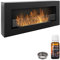 Biokamin Nice-House Box 90 x 40 cm con panel de cristal. 900 x 400 mm Chimenea de bioetanol de pared negra. Una chimenea orgánica en forma de caja para colgar en la pared.