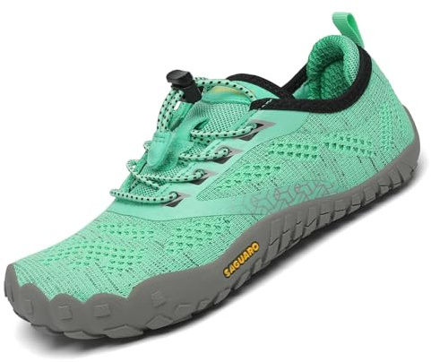 SAGUARO Scarpe Barefoot Bambino Traspirante Antiscivolo Scarpe da Trail per Ragazzi e Ragazze Scarpe Minimaliste Verde 31 EU