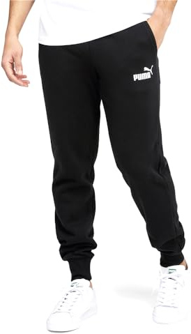 Puma Herren Essentials Fleece-Sweathose (Erhältlich in Big & Tall) Trainingshose, Baumwolle, schwarz, geschlossenes Bein, Ah21, XXL