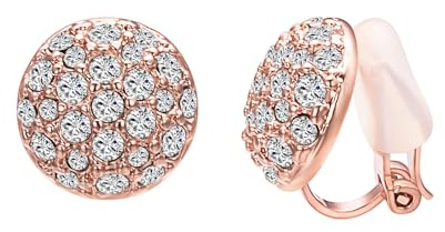 Vogem Ohrclips Damen Ohne Ohrlöcher für Damen Zirkonia Kristall Klips Ohrringe Ohrclips Runden Hochzeit Modeschmuck
