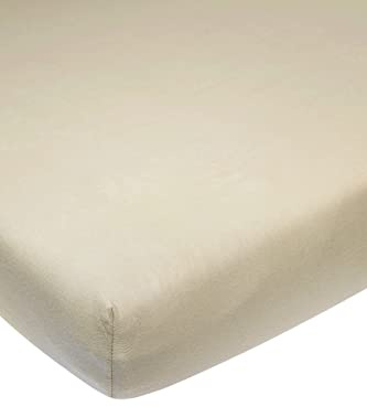 Meyco Spannbettlaken Kinderbett 70x140/150cm Jersey Spannlaken Sand | 100 % Baumwolle - Oeko Tex zertifiziert - Spannbetttuch - Rundum-Gummizug - atmungsaktiv & hautfreundlich