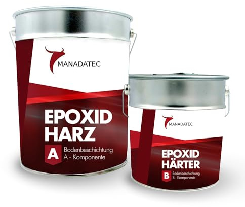 MANADATEC Revestimiento de suelo de resina epoxi 2 componentes, 10 kg RAL 5012 Azul claro sin disolventes, respetuoso con el medio ambiente y sin olores, revestimiento para suelos de garaje y sótano