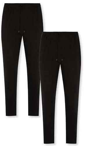 FM London herr Pyjamas botten 2-pack Soft Touch, Svart, XL