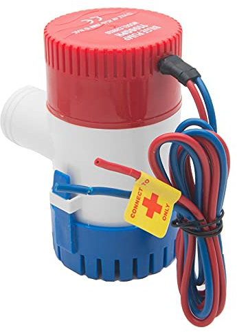 Feuchtigkeitsbeständige Bilgenpumpe, TOTMOX 12 V, tragbares Boot, Marine, Wohnwagen, Auto, automatische Tauchpumpe, automatische Bilgenwasserpumpe, weiß und blau