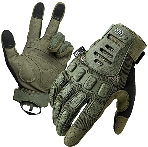 Zune Lotoo Airsoft Handschuhe, Atmungsaktive und Verschleißfeste Paintball Handschuhe mit 3-Finger-Touchscreen, TPR-Aufprallschutz Stoßdämpfende Taktische Gloves mit für Klettern Paintball (XL)