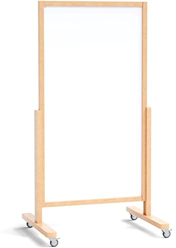 ALLboards VERT-Whiteboard vertikale magnetische trocken abwischbare mobile Tafel 137x78cm in einen Naturholzrahmen, Kundenstopper