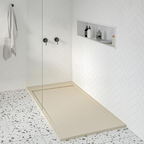 KOES - Plato de Ducha de Resina Modelo AMUR – 70x130 – Crema RAL 1013