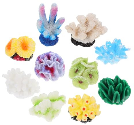 POPETPOP 10stücke Künstliche Korallen Aquarium Dekor Harz Korallen Für Fischbecken Landschaftsbau Ornament Für Aquarien Und Teiche
