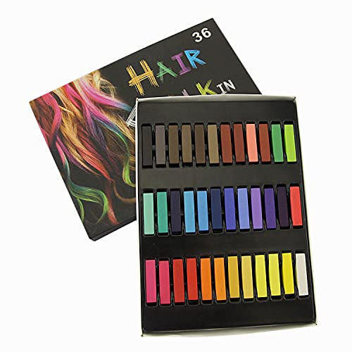 WedDecor Haarkreide Kamm, Temporäre Haarfärbe-Kreide-Marker, Geschenke für Erwachsene, Mädchen, Kinder, für allmähliche Veränderung, Halloween, Weihnachten, Geburtstagsfeier, Cosplay, 10 Stück, 36