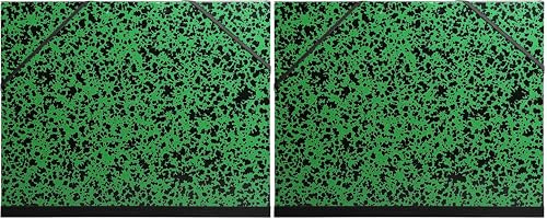 Exacompta - Réf. 541200E - 1 carton à dessin Annonay - avec élastiques - dos toilé - garde blanche - dimensions 28 x 38 cm - format à classer B4 (250 x 353 mm) - couleur vert (Lot de 2)