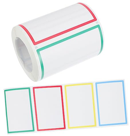 STOBOK 1 Rolle Namensschild Etiketten Diy Thermisches Etikett Tags Für Bürobedarf Stichworte Geschenkanhänger Selbstklebend Farbige Tabs Tafel-tags Essen Leer Aufkleber Applikationen