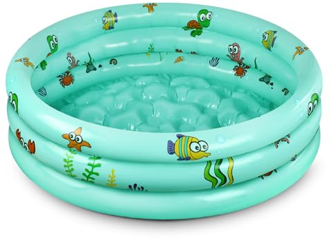 Piscina Gonfiabile Mini, ø100 cm, 3 Anelli, Cortile e Giardino