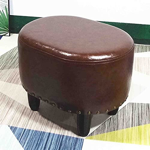 Ottomane Hocker Kleiner Fußhocker Aus Leder, Verwendet Für Schuhe Im Flur, Beinfußstütze Unter Dem Schreibtisch Und Im Wohnzimmer, Sofa, Schlafzimmermöbeldekoration/Braun/30 * 30 * 40Cm