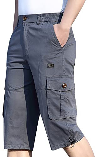 SRZYMJ Kurze Hosen Herren Sport Shorts Herren Kurz Kurze Herrenhose Set Cargo Shorts Herren Sommer Freizeithose Haushose Sommer Baumwolle Grey Chino Shorts Herren Sommer Men's Shorts 5XL