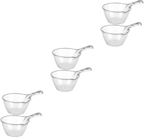 Garneck 6 Pz Cucchiaio Mestolo Da Doccia Mestoli Per Acqua Di Balneazione Paletta Per Acqua Con Manico Lungo Paletta Per Il Bucato Presa D'acqua Per Ristorante Mestolo Da Bagno Plastica