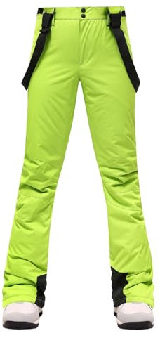 Damen Skihose Mit Hosenträger, Skihose Wasserdicht Jumpsuit-Thermohose Warm Wanderhose Mit Trägern Wasserdicht Softshellhose Bequem Atmungsaktiv Snowboardhose Schneehose/Winterhose/Skianzug