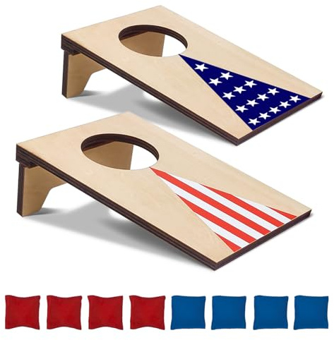 AIWEILUCK 2PCS Mini Tabletop Cornhole Boards Toy, 4.7 W x 7.7 L