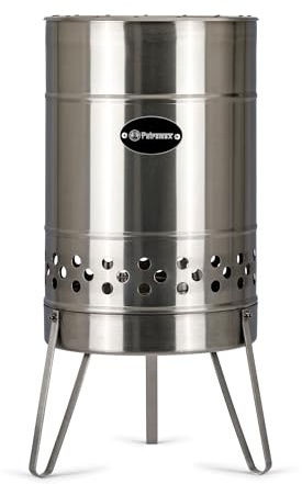 Petromax Pyron Feuertonne - Raucharm, Edelstahl Garten Feuerstelle, Ø44,5cm | Effizientes Belueftungssystem fuer saubere Verbrennung - Erweiterbar zur Grillplatte und Plancha - Robust & Langlebig
