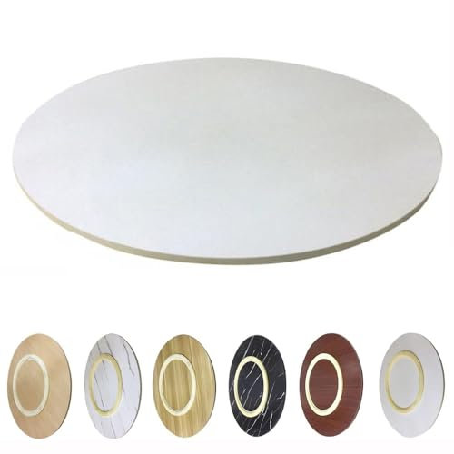 Lazy Susan Grand plateau de service rond en bois pivotant à 360° Beige 100 cm Taille 40