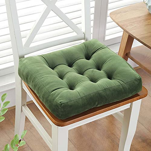 LinFortune 10 cm Dicke Stuhlpolster Sitzkissen Gartenstuhlpolster große warme Kissen für Outdoor Indoor Büro Zuhause (40 x 40 cm grün)