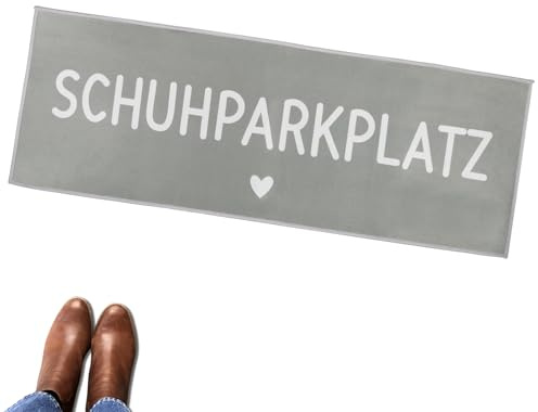 Funtery Schuhparkplatz Fußmatte, 100x35cm Fußmatte Lustige Fußmatten Haustür Fussmatte Waschmaschinen geeignet & rutschfest Fußabtreter Fußabstreifer Innenbereich für außen & innen(Grau)