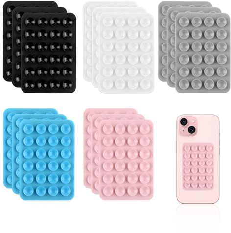 Xbessc 15 Stück Silikon Handyhalterung Selbstklebende Saugnapf Handyhülle Multifunktion Anti Rutsch Saugnäpfe Handy für Alle Handy Modelle Selfies und Videos (5 Farben)