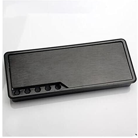 Alloy Desk Cable Grommet Rectangular Threading Box With Wire Clip Holder Table Outlet Line Hole Cover Office Furniture Hardware(Black)