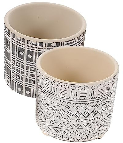 Sosoport 2pcs Creative Garden Pots Ceramic Small Flower Pots for Indoor Plants Decorative Adorable