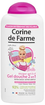 Corine de Farme Gel Douche 2en1 Enfant Barbie Freesia 300ml | Nettoie Corps & Cheveux - Parfum Freesia - Clean Beauty - Peau Sensible