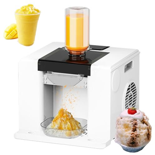 Macchina tritaghiaccio da 60 kg/24 ore per la casa, macchina tritaghiaccio elettrica per ghiaccio tritato con funzione di pulizia automatica per feste, bar, ristoranti,White