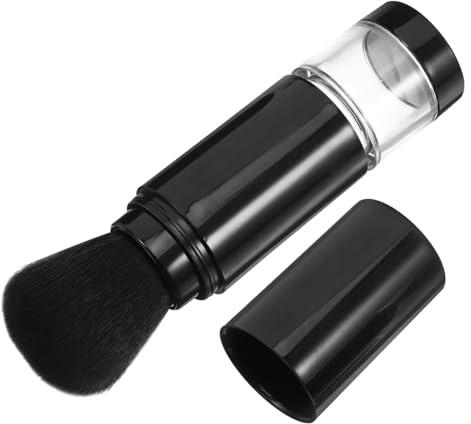 NULYLU Brocha para Maquillaje Facial en Polvo Estuche Negro, Aplicación Suavizada y Mango Cómodo, Adecuada para Kit de Maquillaje de Mujer