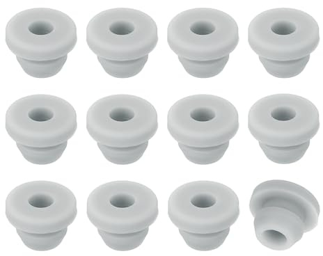 QUARKZMAN 12 Pezzi Passacavo Gomma, Diametro Montaggio 7mm, ID 4,5mm Tappo per Foro Firewall Scatto Gommini Passacavo Anti-Graffio per Cavi Elettrici Cablaggio Scatola Elettrica, Grigio