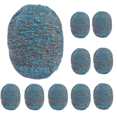 Paglierino Di Acciaio - Spugna Abrasiva In Acciaio Resistente Multi-Uso,Spazzola Abrasiva Multiuso 10X Riutilizzabile per Pentole Padelle Grasso Ostinato Piani Cottura Lavandini