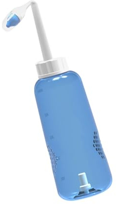 EPIGEIST Botella de Enjuague Nasal de Plástico de 500ml Control de Flujo y 2 Boquillas para Lavado Nasal de Adultos y Niños Uso Invertido