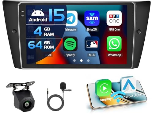 Inefala 4+64G 9'' Android 15 Autoradio per BMW 3 Series 328i 335i 325i