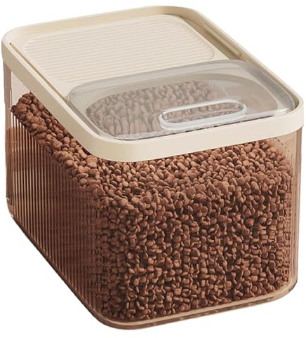 Générique Conteneur croquettes Chien et Chats,Boite pour Animaux en plastique,Un Verre doseur, Rangement Hermétique Anti-Odeurs, pour aliments, nourriture animaux de compagnie (Transparent, L)