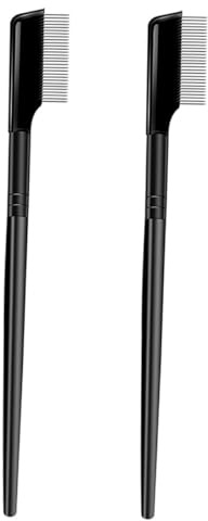HONITANO 2Pcs Peigne à Sourcils et Cils Pratique Dents Épaisses en Acier Inoxydable Maquillage des Sourcils et Cils