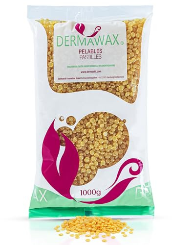 Dermawax Cire Chaude Pelable au Miel 1kg – Sans Bande pour Épilation Maillot, Aisselles, Visage & Jambes – Perles Professionnelles Made in Italy Peaux Sensibles