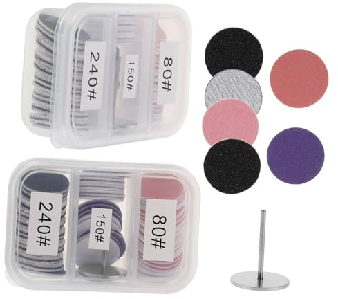 HONITANO 2 Impostati Dischi Abrasivi per Fresa Unghie Grit Colorati per Manicure e Pedicure Dischi Sandpaper Sostitutivi Resistenti per Rimozione Morta e Levigatura Unghie Uso Professionale
