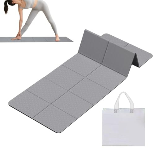 Alfombra de Yoga Plegable para Viaje | Alfombra de Entrenamiento Impermeable 6mm | Yoga Antideslizante con de Almacenamiento, para Estudio de Gimnasio Hogar Exterior Picnic Ejercicio