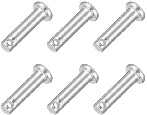 QUARKZMAN 6Pc M4 X 16mm Perno A Forchetta Con Singolo Foro Acciaio Inox 304 | Perni A Forchetta Testa Piatta, Per Aggancio Rimorchio, Riparazioni Meccaniche, Attrezzature Industriali