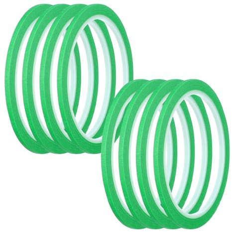 Azefnuhk 8 Rolls Pinstripe Automotive Masking Tape, Green Thin Line Painters Tape, Easy Removal Low Tack Tapes for Car Auto Paint Art Wall DIY Crafts Home Board Decoration (1/8 Inch Width, Green)