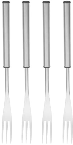 WATIIFUFU Forchette Lunghe da Fonduta in Acciaio Inox 4 Pezzi Manico Resistente al Calore, Forchette a 3 Punte per Formaggio, Cioccolato, Barbecue e Campeggio