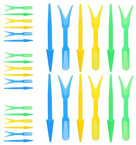 Uonlytech Lot de 15 Outils de Jardinage en Plastique pour Succulentes et Semis, Plantoir Mini pour Transplantation et Creusage, pour Jardins Domestiques et Pépinières